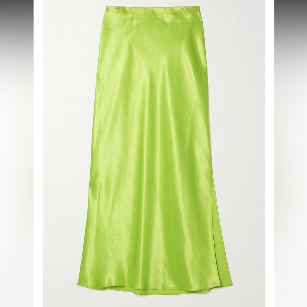 Vince green silk skirt